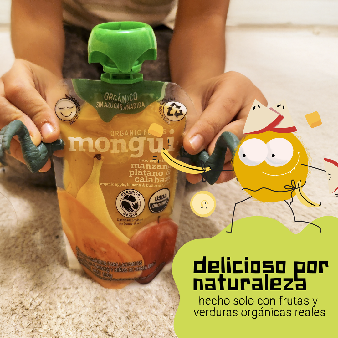 Manzana, Plátano & Calabaza Butternut 100% Orgánico - Pouch 100gr