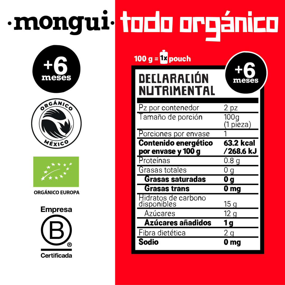 Pouch pera, plátano y trigo