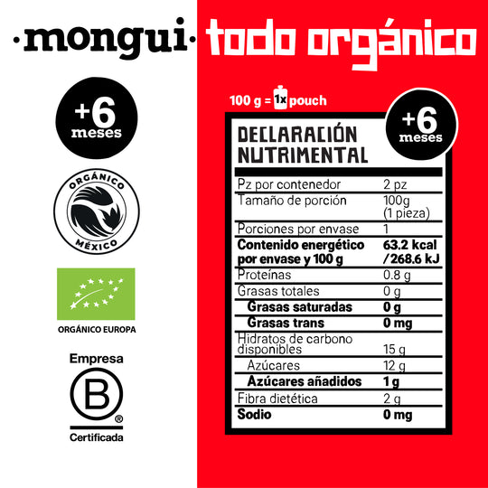 Pouch pera, plátano y trigo