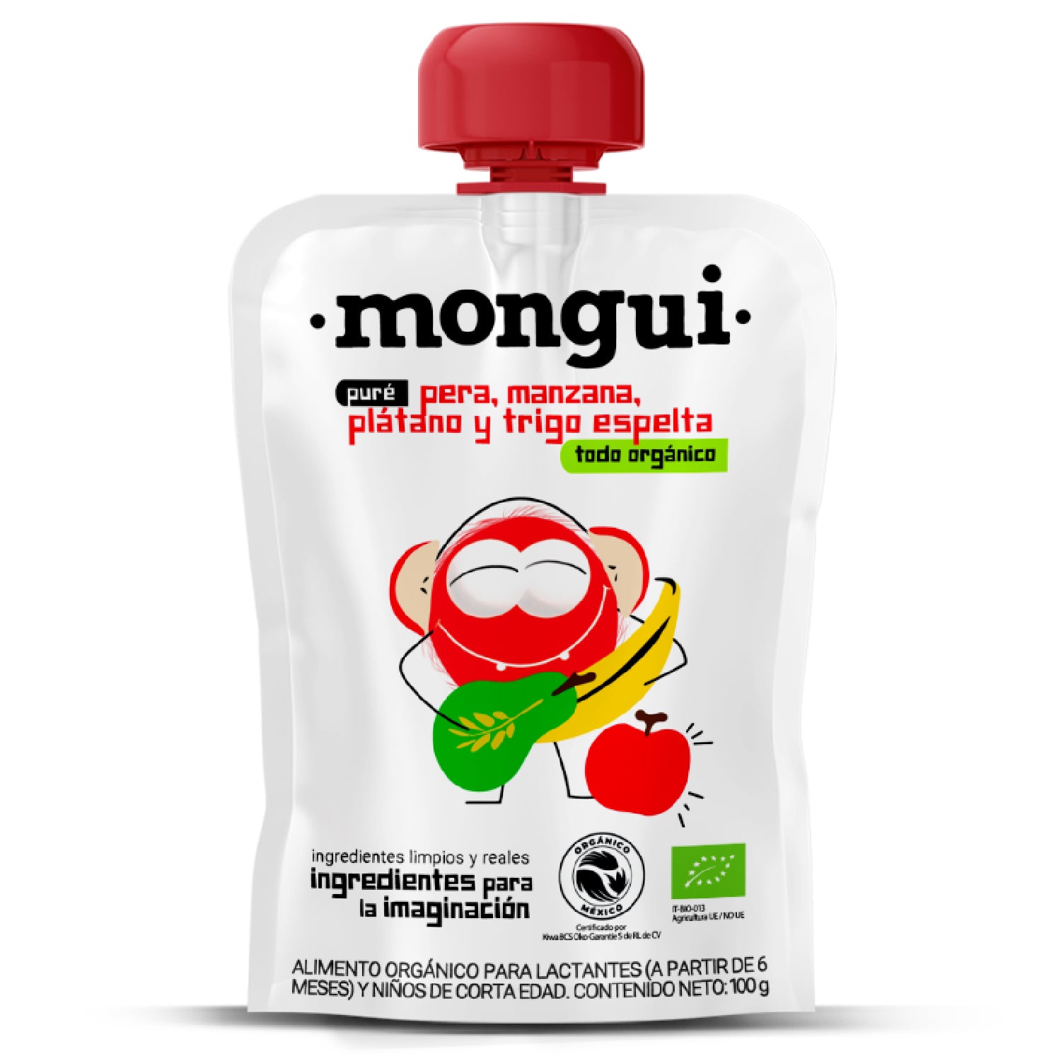 Mon Gui Pouch pera, plátano y trigo Orgánico | MonguiFoods – Mongui - Alimentos ...