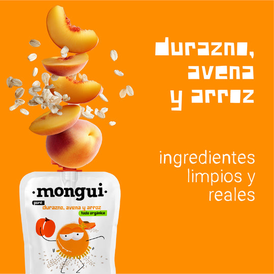 Pouch durazno, avena y arroz