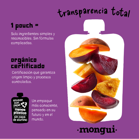 Pouch manzana, ciruela y camote