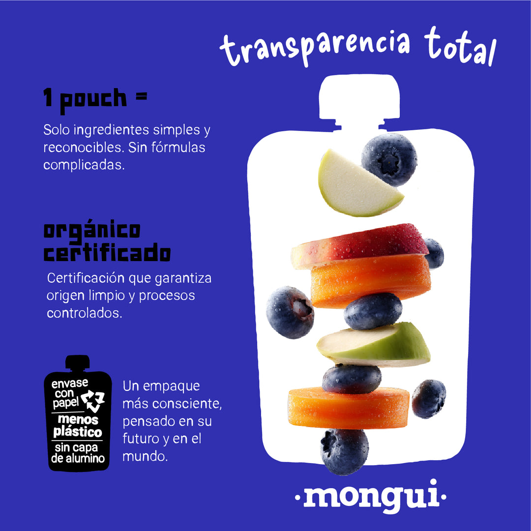 Pouch manzana, zanahoria y mora azul
