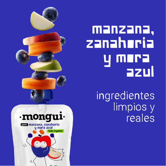 Pouch manzana, zanahoria y mora azul