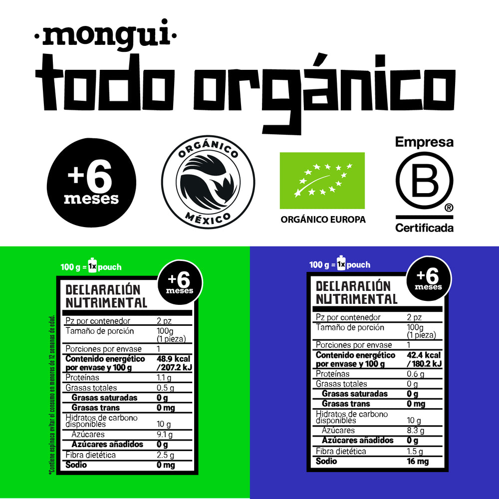 4 pack - kiwi, mora azul, zanahoria y espinaca