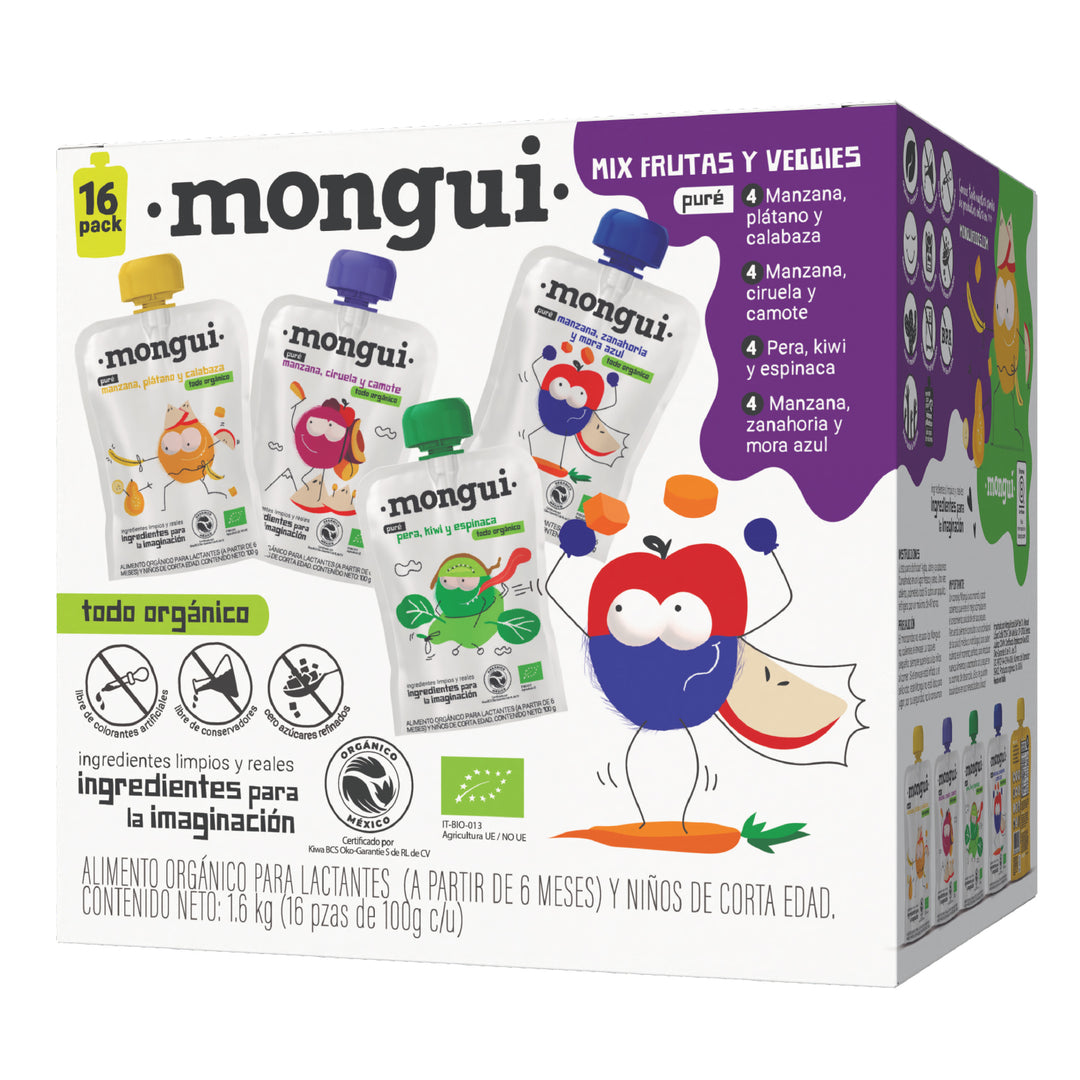 Mongui 16 pack vegetales orgánico – vista frontal