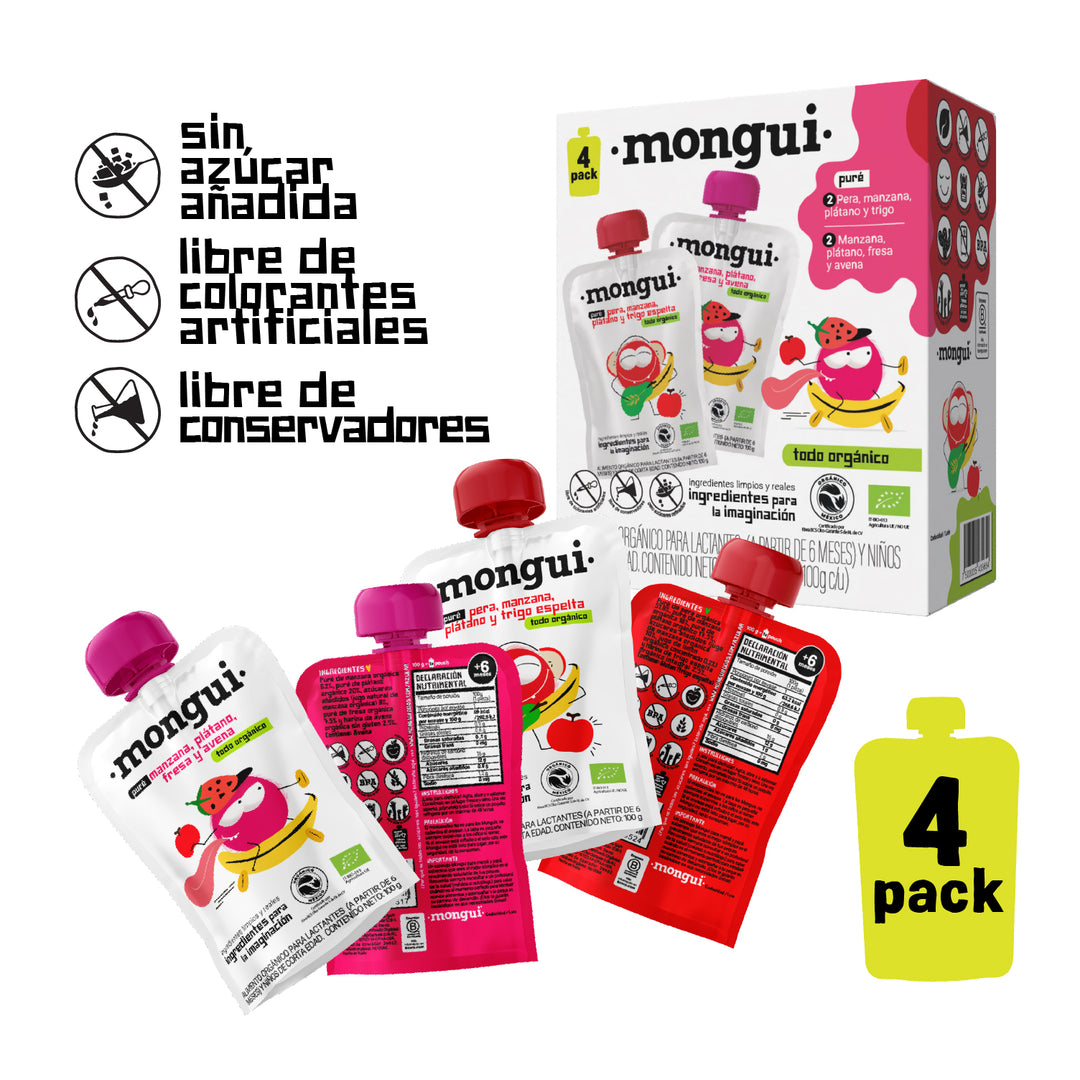 4 pack - fresa, pera, avena y trigo – back