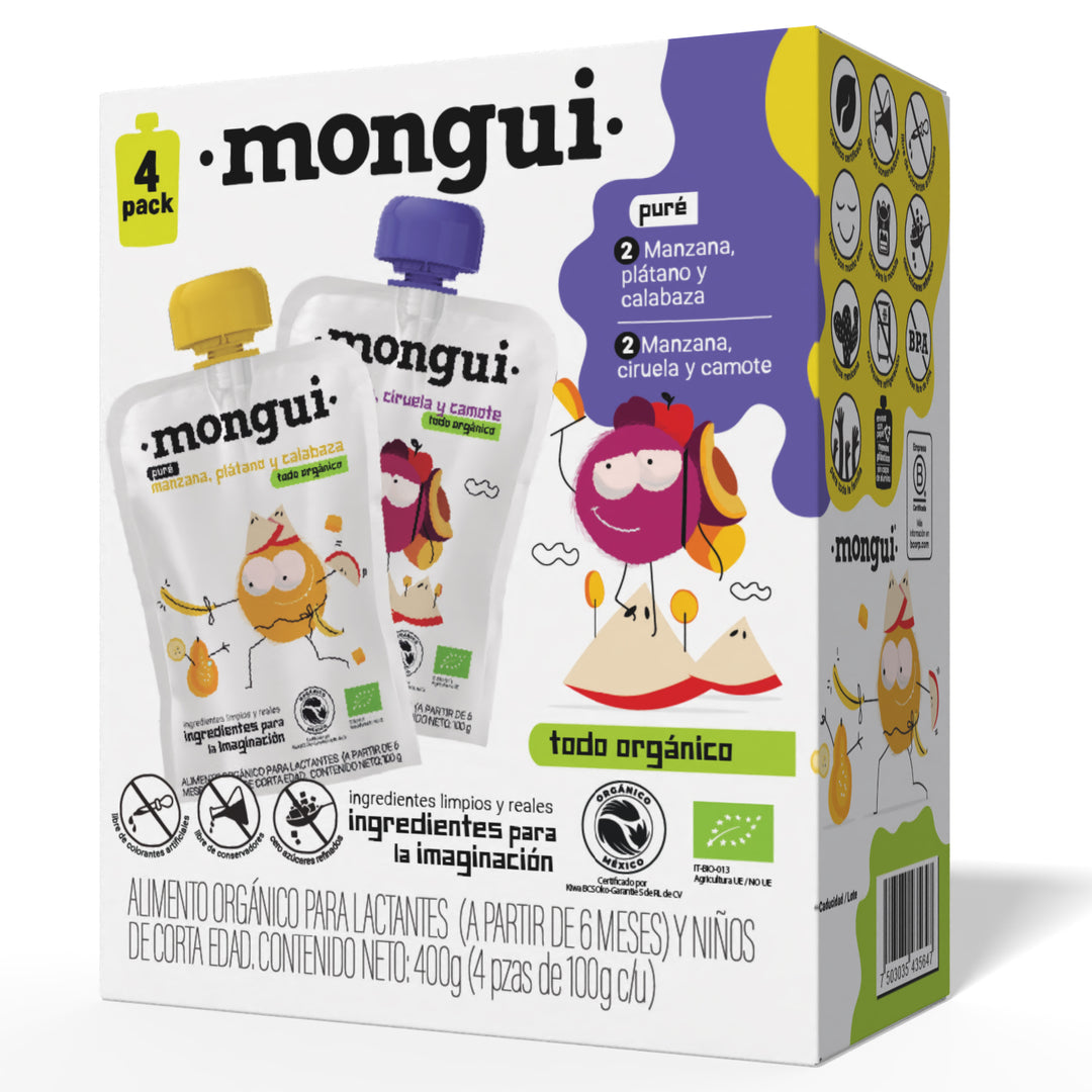 4 pack - ciruela, camote, butternut y plátano – frente