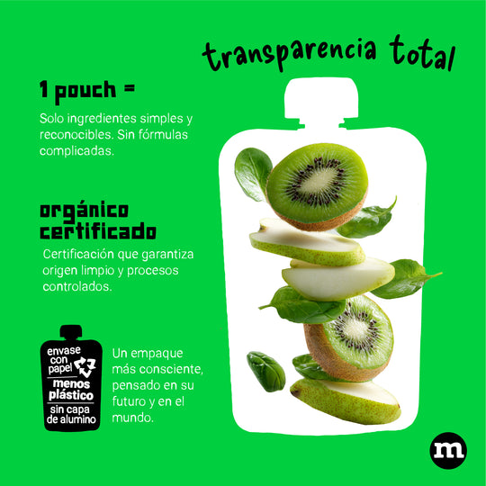 4 pack - kiwi, mora azul, zanahoria y espinaca – info