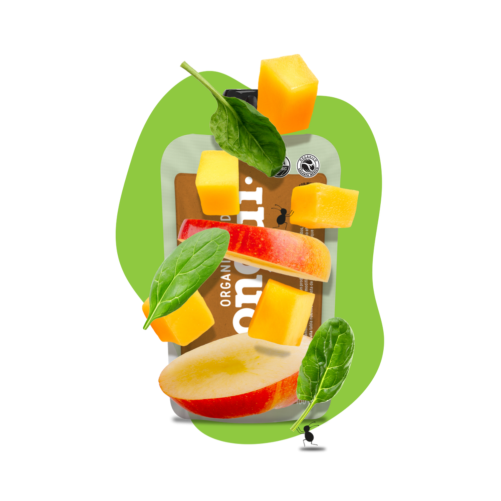 Manzana, mango y espinaca orgánico pouch 100gr